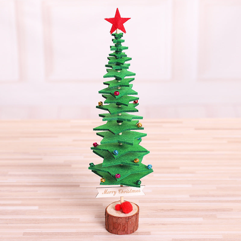 Factory Wholesale Direct Christmas Supplies DIY Tabletop Ornaments Hotel Window Decoration Three-Dimensional Felt Christmas Tree