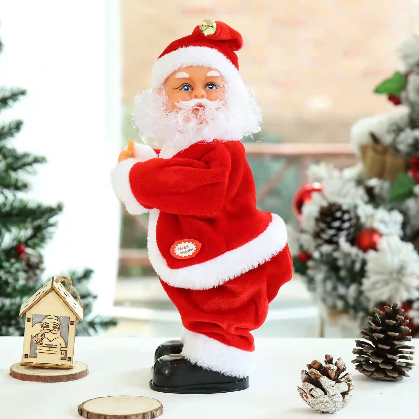 New cross-border electric twist hip Santa Claus with music Christmas children's gifts toys shopping mall window decoration