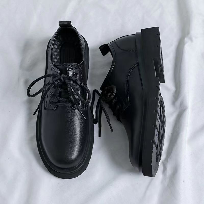 Casual leather shoes men's new business leather shoes teen british style student thick-soled suit men's versatile men's leather shoes
