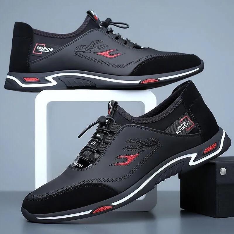 Men's Athleisure ShoesAutumn Breathable Lightweight Pumps Outdoor Sneakers British Low-Top Slip-On Men's Shoes