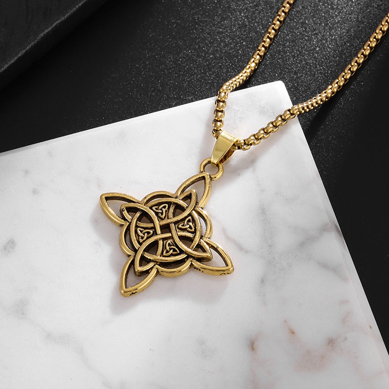 2023 cross-border new pendant national style teenager china knot momentum necklace pendant cool men's jewelry wholesale