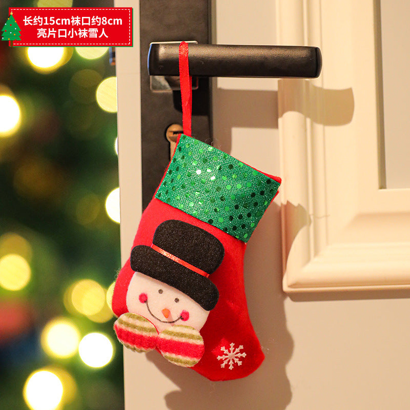New Christmas decoration Christmas Eve Christmas stocking pendant gift Santa Claus kids Christmas gift bag wholesale