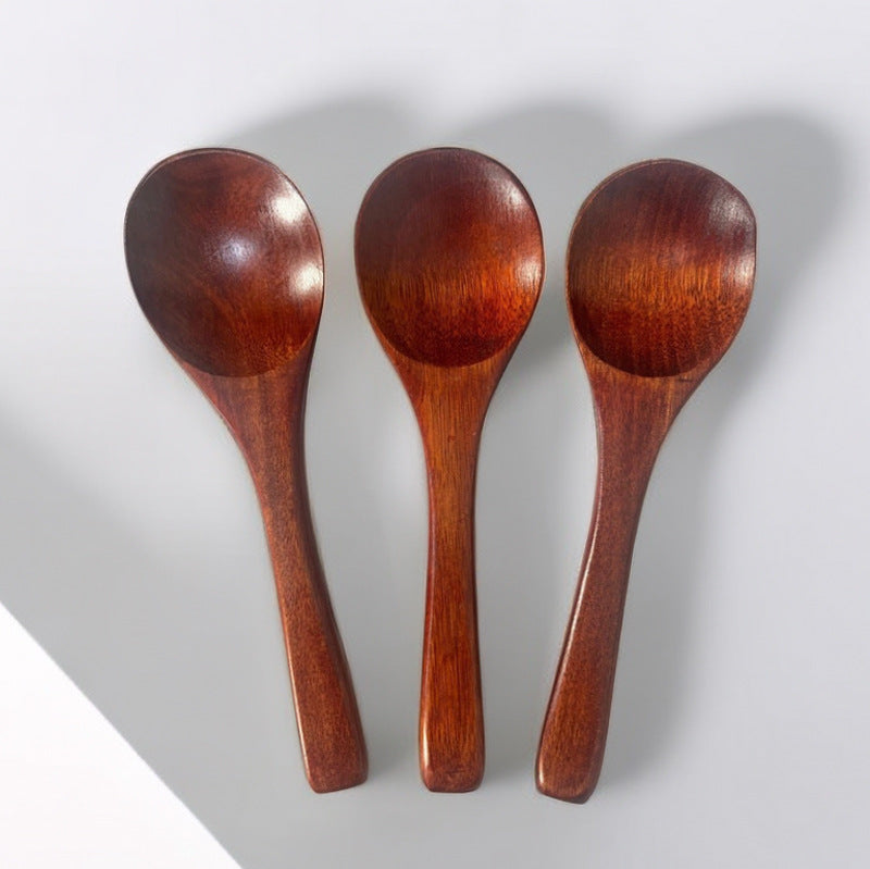 Long handle wooden supply foreign trade children wooden spoon wholesale Japanese style small wooden spoon nanmu drinking soup spoon coffee spoon