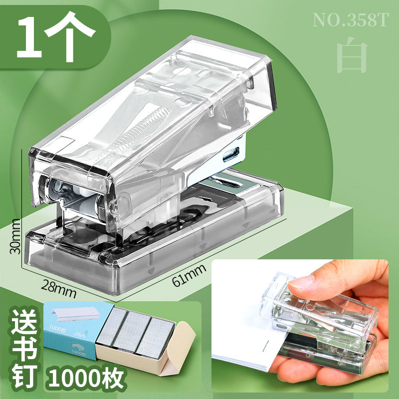 Huajie manufacturers wholesale transparent mini stapler student stapler No. 12 small household multi-function book machine