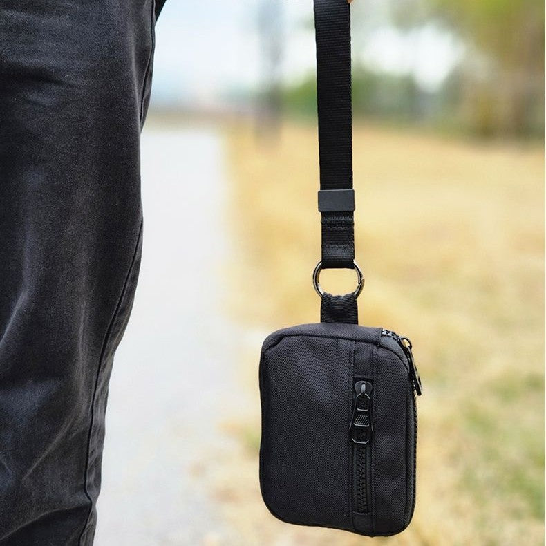 Multifunctional metal buckle portable coin purse waterproof card holder Men's and women's keys mini bag hanging bag men's ins handbag