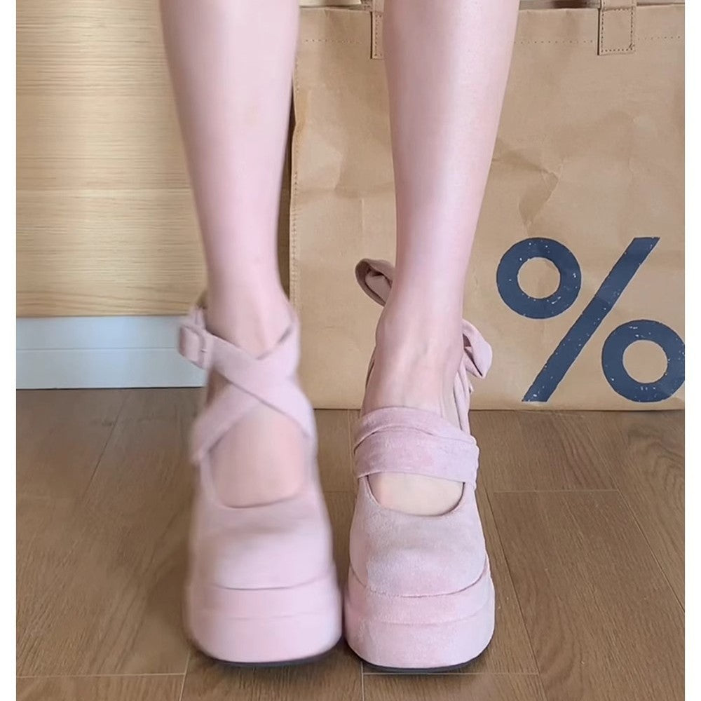 Black high heels, new platform for autumn and winter, thick heels, platform Barbie shoes, Lolita Mary Jane shoes, women