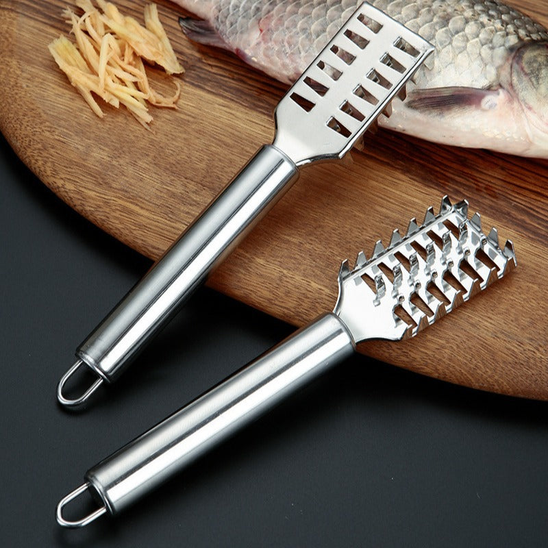 Cross border stainless steel fish scale planer square head scraper fish scale artifact household scaling kitchen gadgets fish brush wholesale