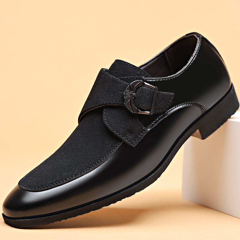 2025 New Leather Shoes Men's Business Formal Casual Shoes Crocodile Print Men's British Korean Version Pointed Toe Plus Size Shoes
