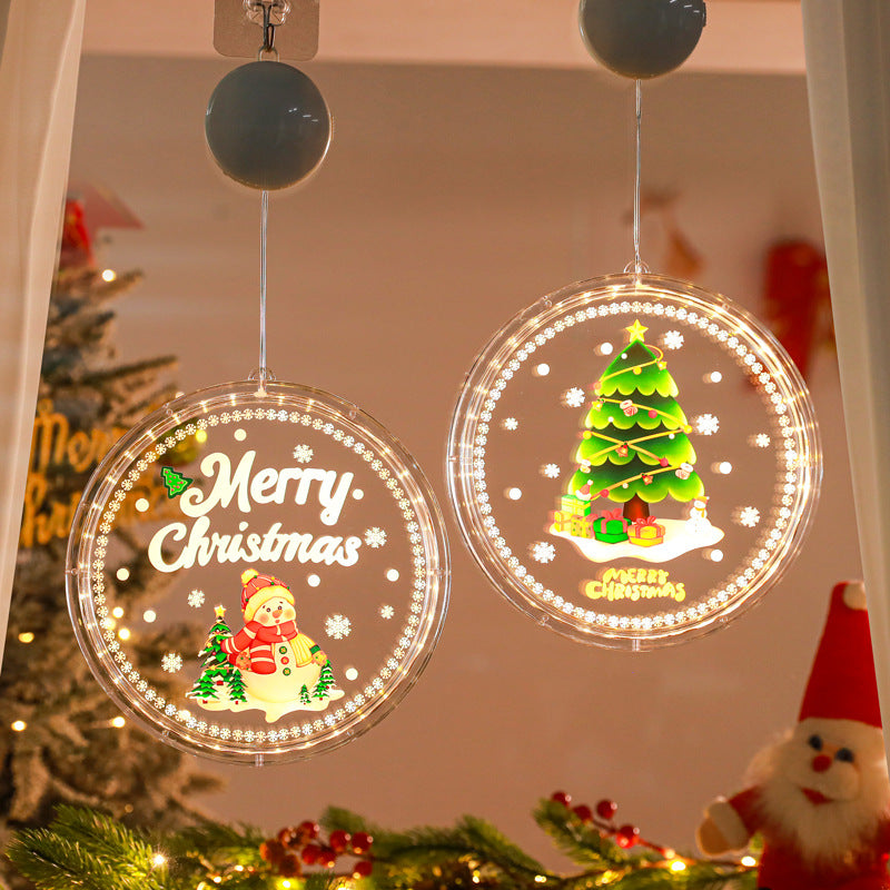 Cross-border Christmas LED Luminous Decoration Gift Window Creative Safety Knot Window Sticker Toy Gift Hanging Ornament