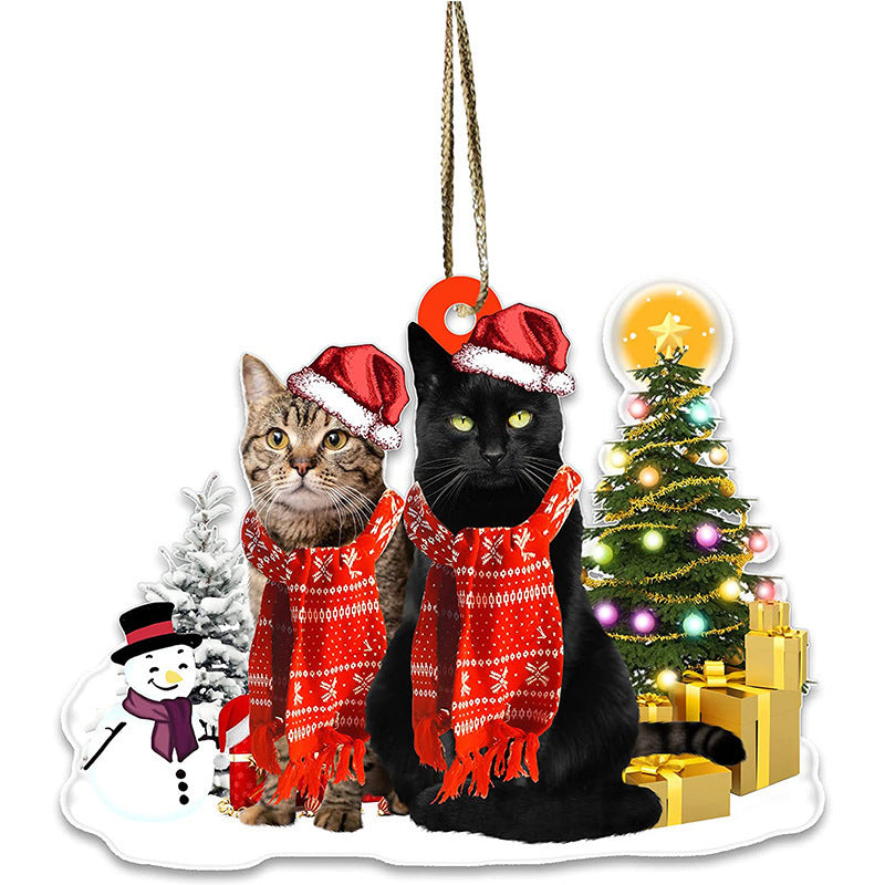 Amazon New Cat Cat Lovers Christmas Ornament Cute Cat Christmas Day Ornament Tree Decoration Pendant