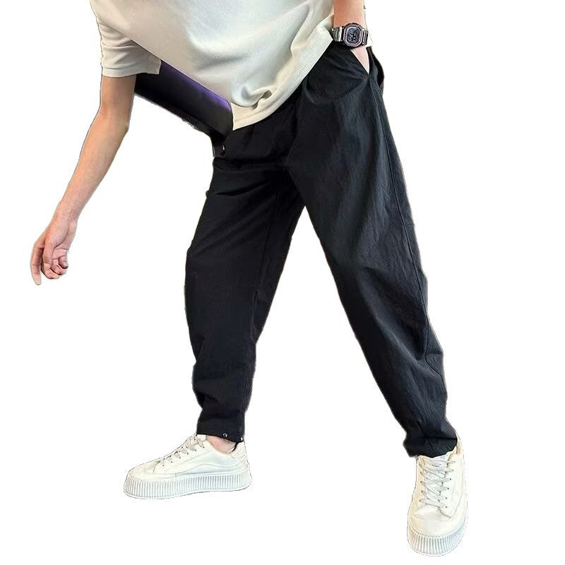 [Store Hot Sale] Trendy brand quick-drying pants, men's loose harem pants, summer thin pants, 2025 new versatile pure