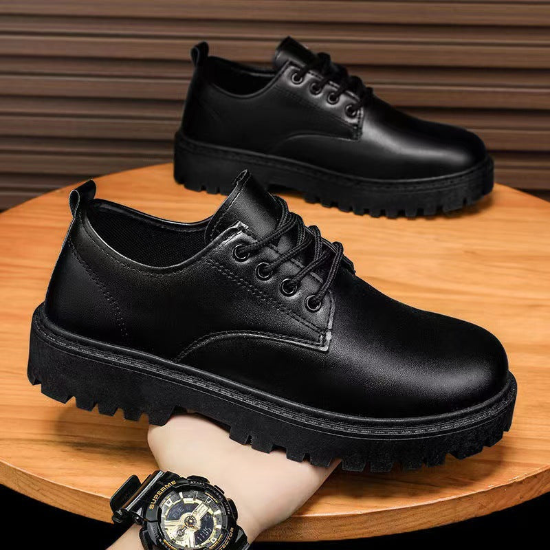2024 New Summer Men's Leather Shoes Black Formal Business Teen British Style Casual Versatile Work Men's Shoes