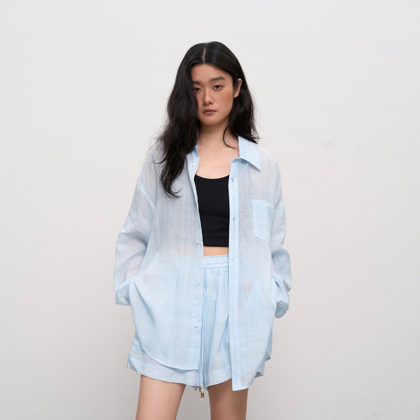 NEIHE Nehe 2025 Casual Ramie Light and Breathable Long Sleeve Sunscreen Women's Shirt Women's Summer 250592