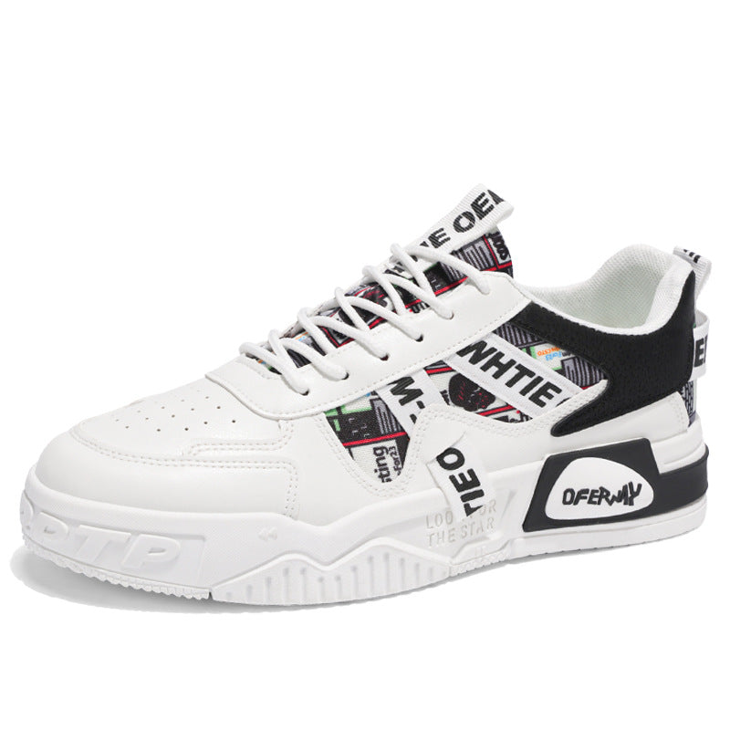 Foreign trade plus size men's shoes summer 2025 new trend athleisure versatile board shoes breathable heightened small white shoes