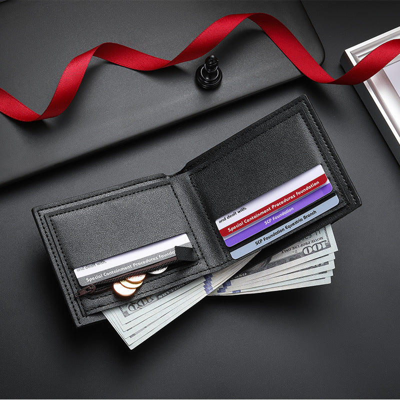 Cross-border spot new carbon fiber pattern large capacity wallet multi-card slot simple coin slot men's wallet manufacturer