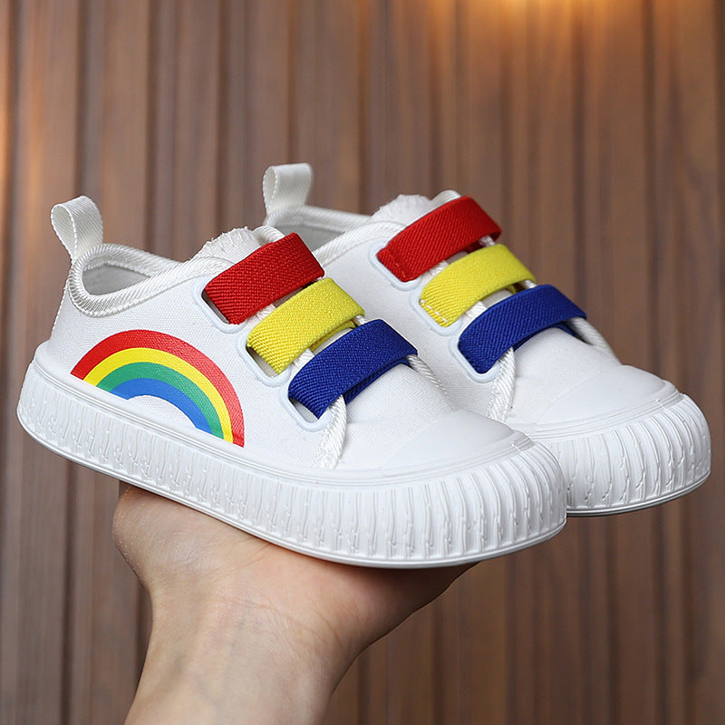 Spring and autumn children's canvas shoes, summer boys' board shoes, baby shoes, toddler sports shoes, girls' white shoes, indoor kindergarten shoes