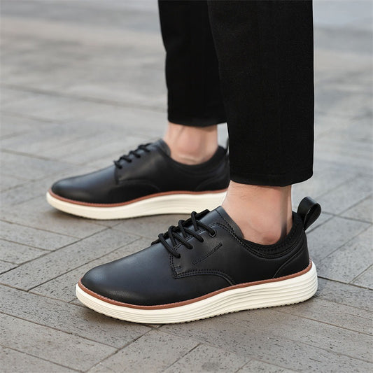 2025 cross-border explosive plus size 47 leather British versatile business casual leather shoes lightweight soft-soled hairstylist men's shoes