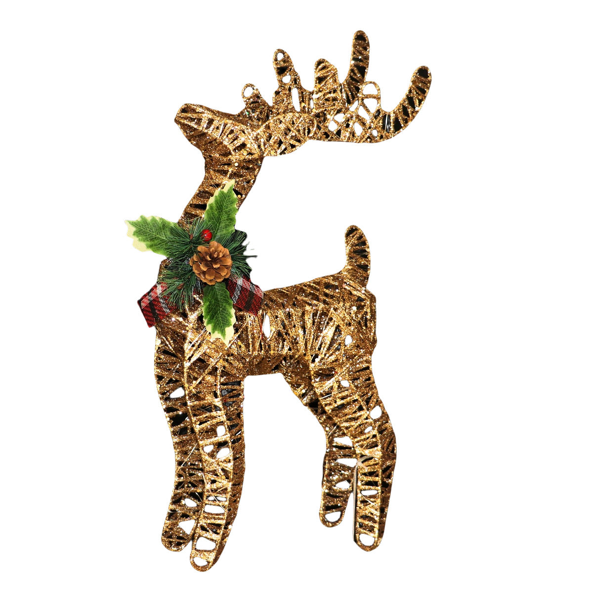 2025 Christmas Elk Wrought Iron Christmas Tree Bottom Decoration Glow Up Elk Christmas Decoration Deer Ornament Christmas Deer