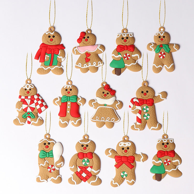 Cross-border hot sale classic Christmas gingerbread man pendant, Christmas decorations, Christmas tree pendants, spot wholesale