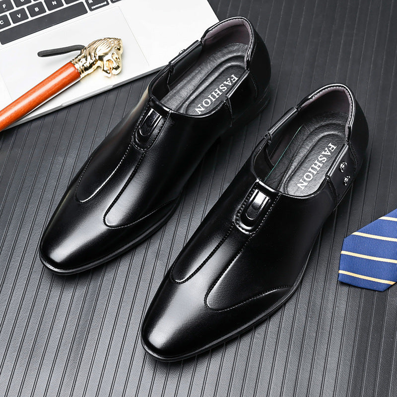 Factory direct sales men's leather shoes four seasons soft leather soft sole British style casual shoes trendy brogue men's shoes