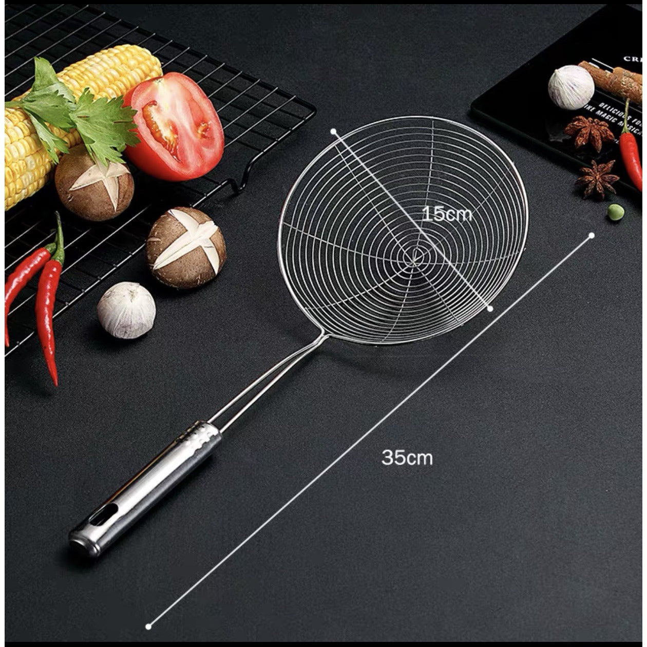 Stainless steel scoop colander over water spoon fried scoop noodles scoop strainer spoon line drain spicy hot colander kitchen supplies
