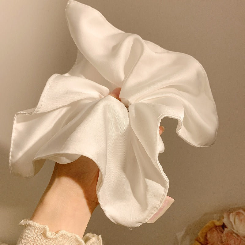 New Chinese blended style square scarf large intestine scrunchie women's large high-end square headband low ponytail hair tie hair accessory