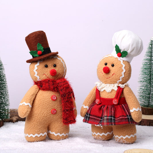 2024 foreign trade new Christmas decoration gingerbread doll dolls European and American toy ornaments wool dwarf dolls