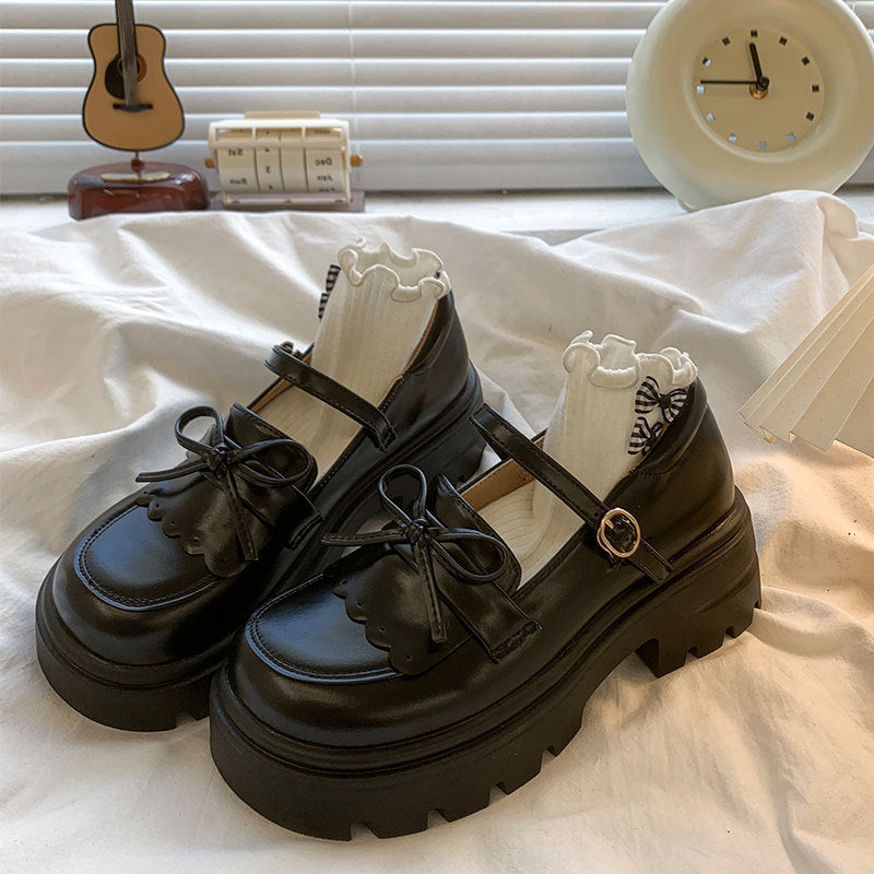 Loafer college style skirt cute and versatile single shoes 2025 new spring and autumn thick heel thick sole to increase the height of small leather shoes for women