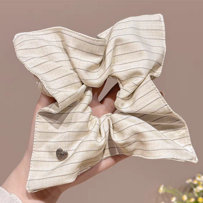 New Chinese blended style square scarf large intestine scrunchie women's large high-end square headband low ponytail hair tie hair accessory