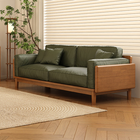 Leather in-line sofa