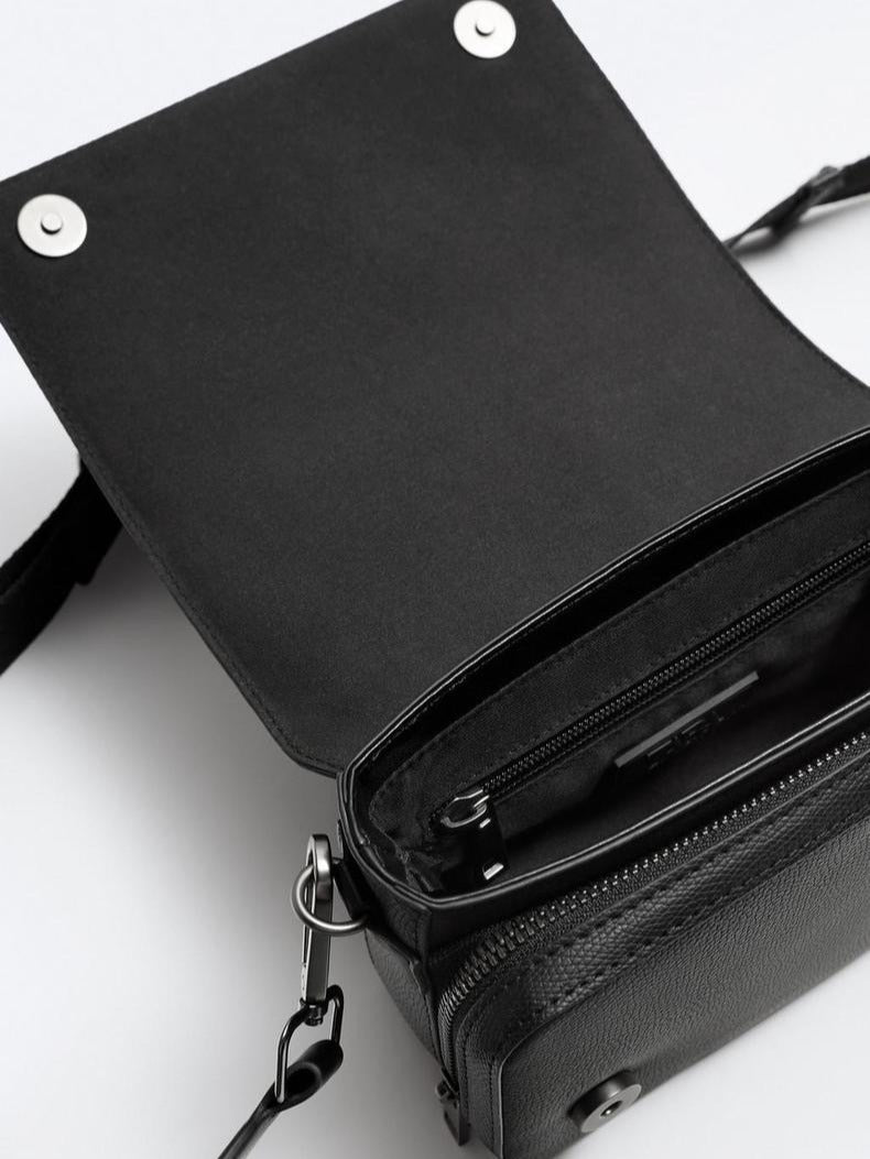 2025 Spring/Summer New Men's Bag Trendy Men's 2-in-1 Flip Crossbody Shoulder Bag Casual and Versatile Small Square Bag Men