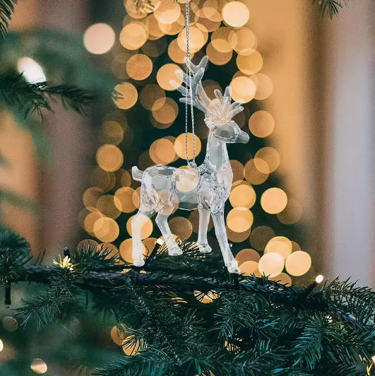 Acrylic Christmas Pendant Christmas Christmas Gift Ornament Mall Festive Atmosphere Transparent Crystal Deer Decoration