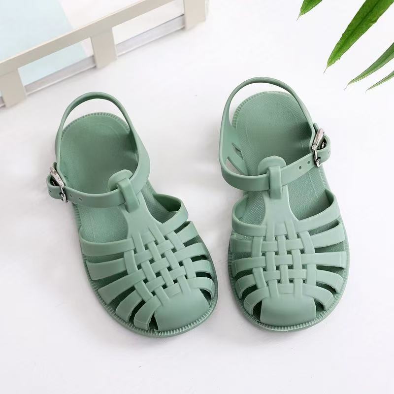 Spring, summer, boys and girls, Roman toe sandals, soft soles, hollow shoes, flat shoes, jelly shoes, baby toddlers