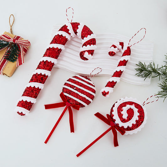 Christmas ornaments, bubble candy cane, red and white christmas tree, creative gifts, hotel mall window decoration pendants