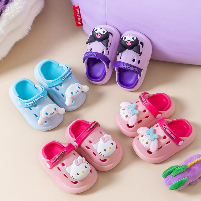 Sanrio Culomi Cartoon Kids Hole Shoes Girls Toe Slippers Anti Slip EVA Garden Shoes Sandals Wholesale