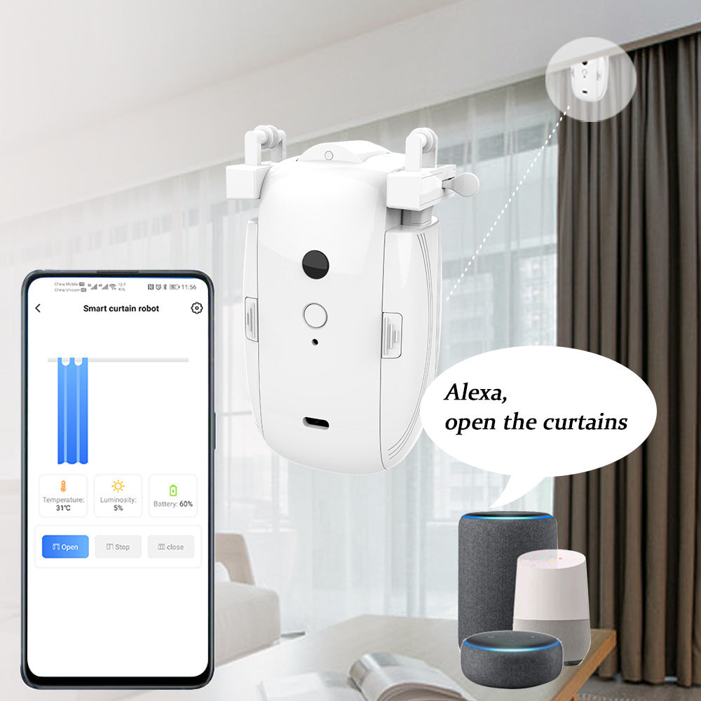 Tuya wifi curtain robot smart home curtain assistant remote control automatic intelligent electric curtain motor
