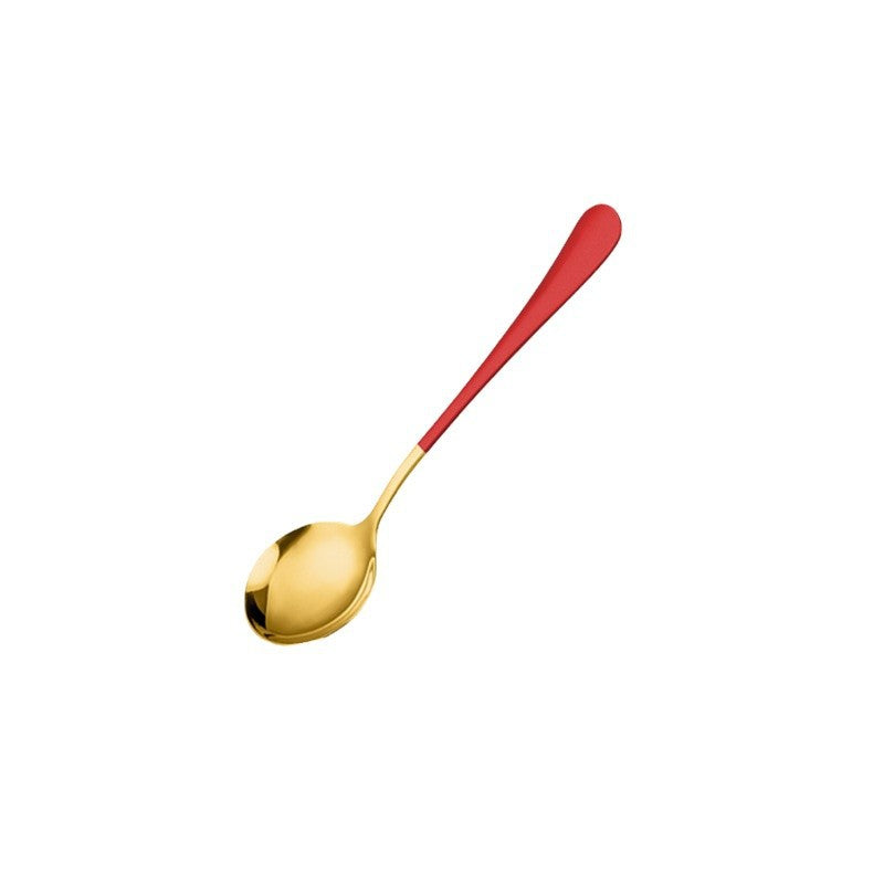 Watermelon spoon, stainless steel spoon, creative cute spoon, No. 3 round spoon, long-handled spoon, Internet celebrity spoon, seasoning spoon, Korean style
