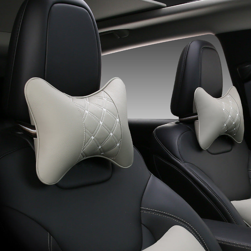 Car neck pillow car interior products a pair of leather car small pillows bone pillows car supplies four seasons