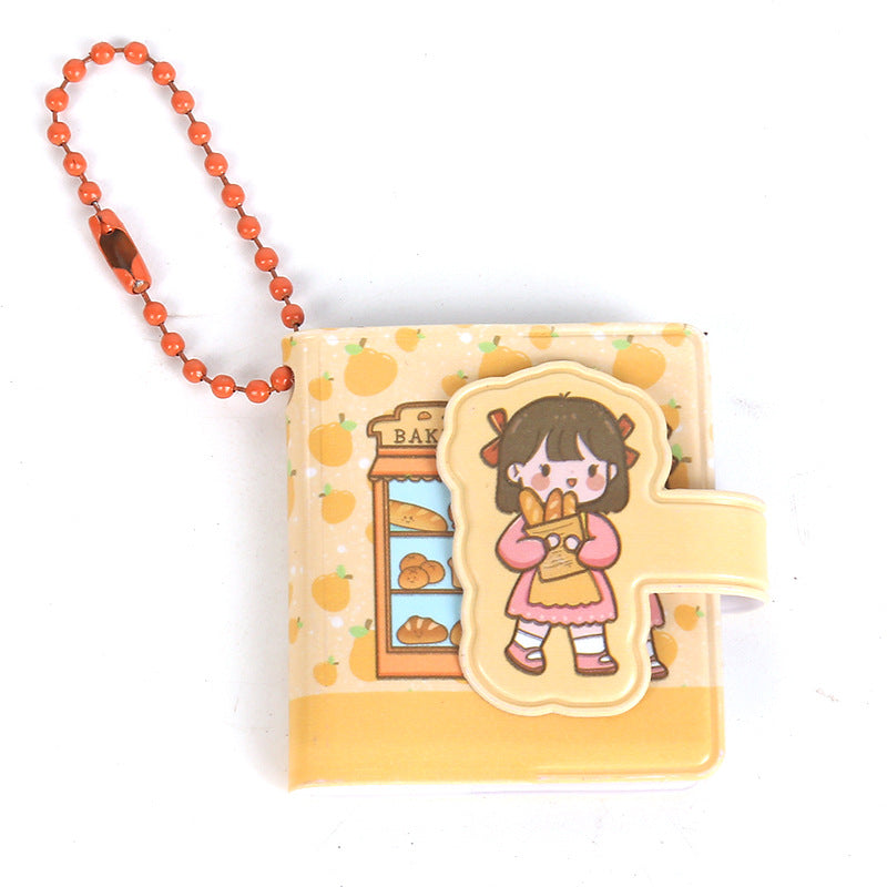 Elementary school students mini handbook portable pocket keychain sharing book word color page cute girl book