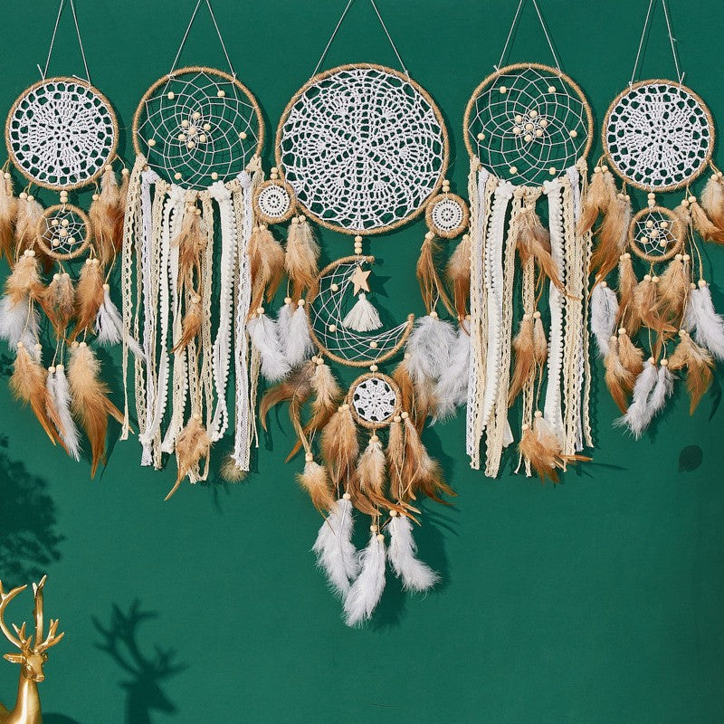 Cross-border dreamcatcher five-piece set European style factory direct sales home wall decoration dreamcatcher wall decoration pendant