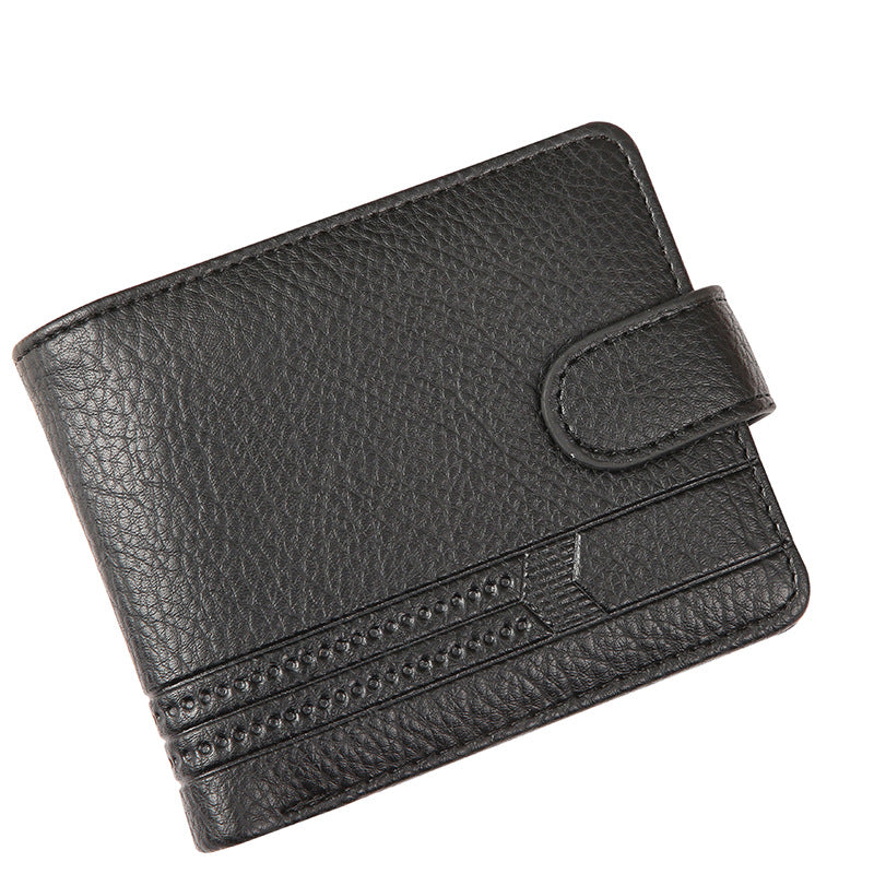 Manufacturers wholesale men's wallets PU leather short foreign trade cross-border zipper buckle wallet new wallet coin purse