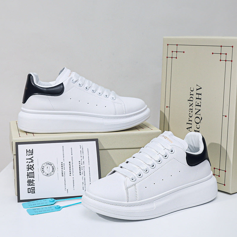 2025 New Style Right McQueen Small White Shoes Men's and Women's Shoes Couple Student Sports Casual Board Shoes Trend Platform Sole Heightened Shoes