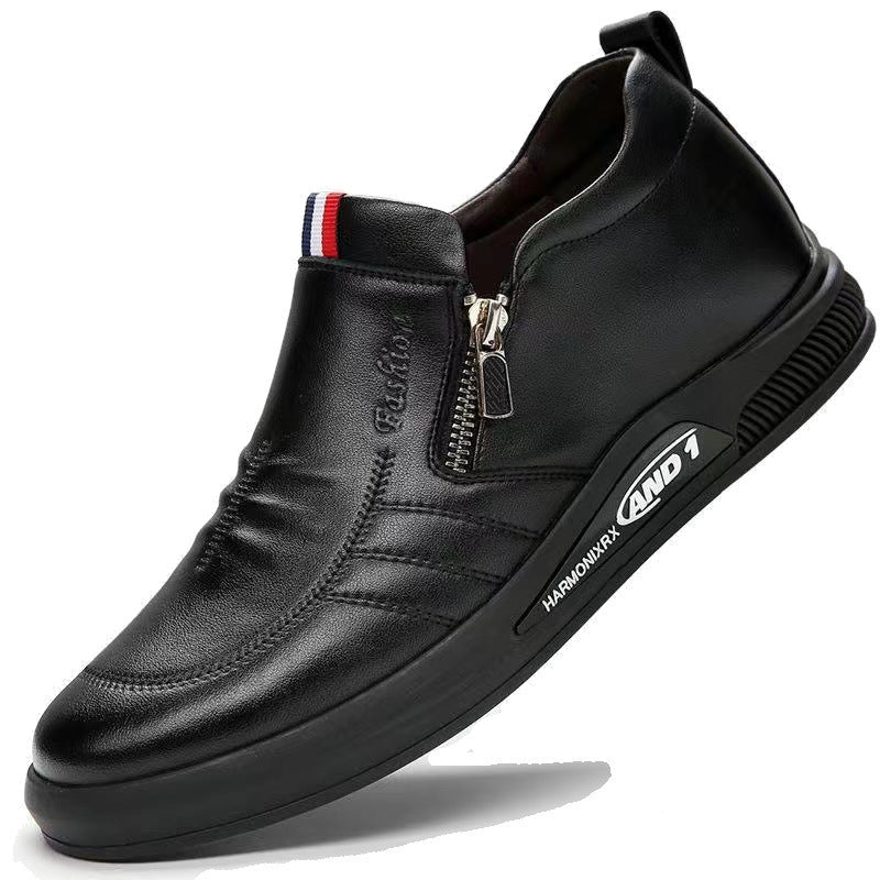 Men's Leather Shoes 2024 New Leather Small White Shoes Simple Casual Fashion Business Formal Wear Plus Size Casual Men's Shoes