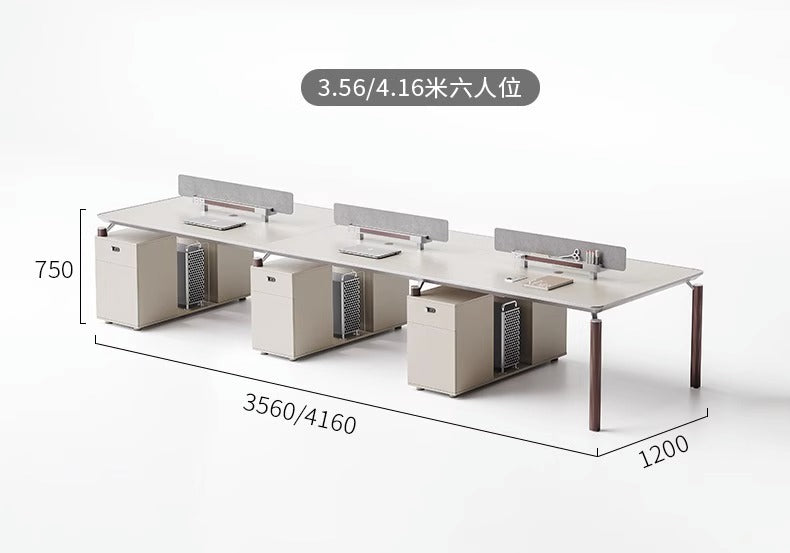 Staff desk and chair combination of 4 people, 6 creative staff of the company's office building, and high-end desks face to face