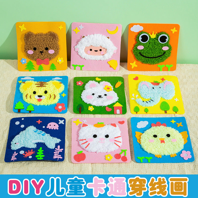 Christmas gifts non woven fabric sewing music threading painting children handmade DIY materials Christmas tree decoration small gifts