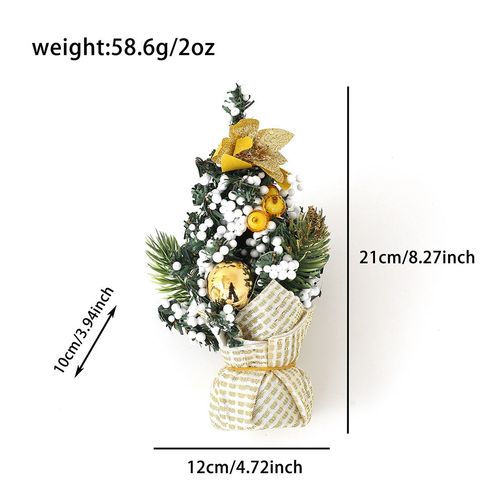 Cross-border New Christmas Decoration Supplies Flower Christmas Ball Tabletop Potted Tree Scene Arrangement Children's Gift