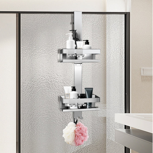 Behind the door, bathroom storage racks, hanging racks, no punching holes, wall hanging layered hanging baskets, storage racks, toilet supplies storage shelves