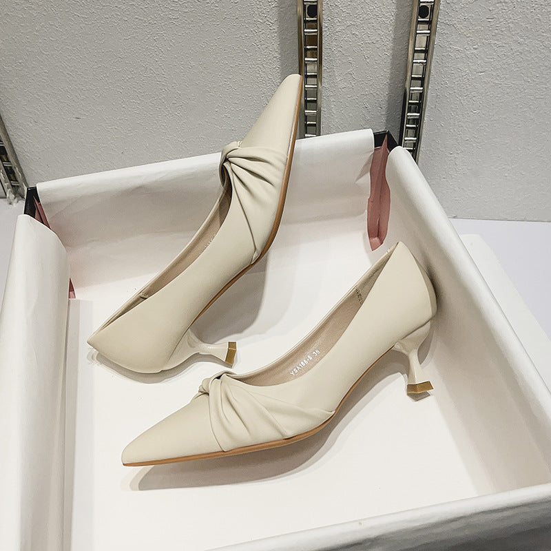 Design sense niche temperament high heel women's stiletto heel 2025 autumn new French elegant banquet pointed toe shoes