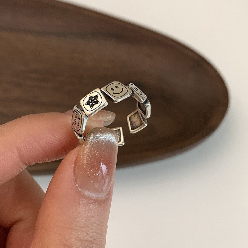 South Korea's new plain ring women's niche ins high-end sense opening adjustable ring wholesale foreign trade cross-border ring
