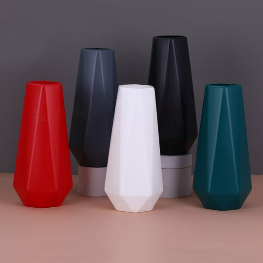 Wholesale flower arrangement, creative ornaments, interior home decorations, flowers, Nordic style imitation ceramics, plastic vases, hydroponic bottles